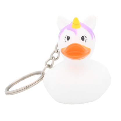 White Unicorn Keyring