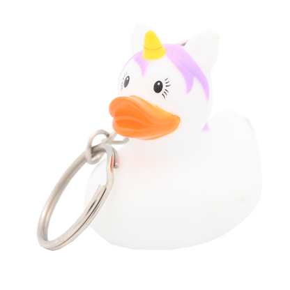 White Unicorn Keyring