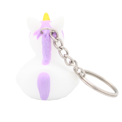 White Unicorn Keyring