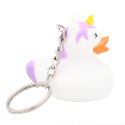 White Unicorn Keyring